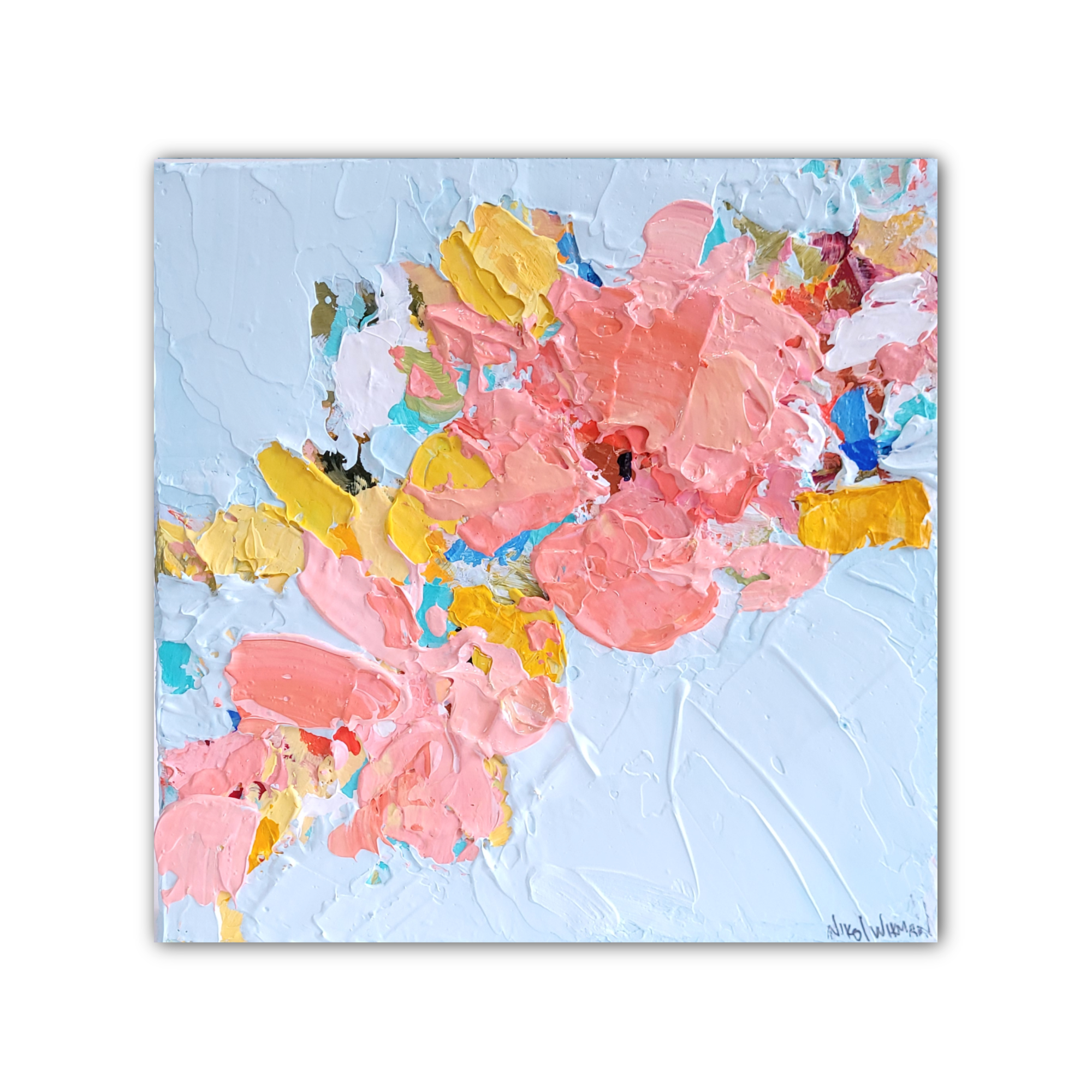 Hello Lovely 8x8 acrylic flower painting Nikol Wikman.png