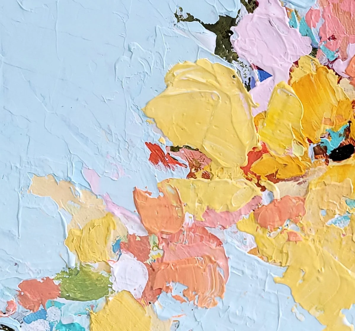 Feels Like Sunshine 10x10 Nikol Wikman abstract floral painting.jpg