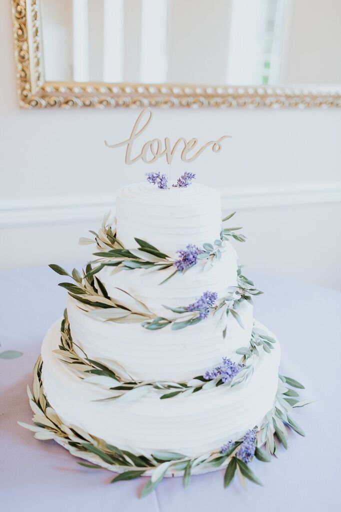 Lavendar and Olive Decorated Cake