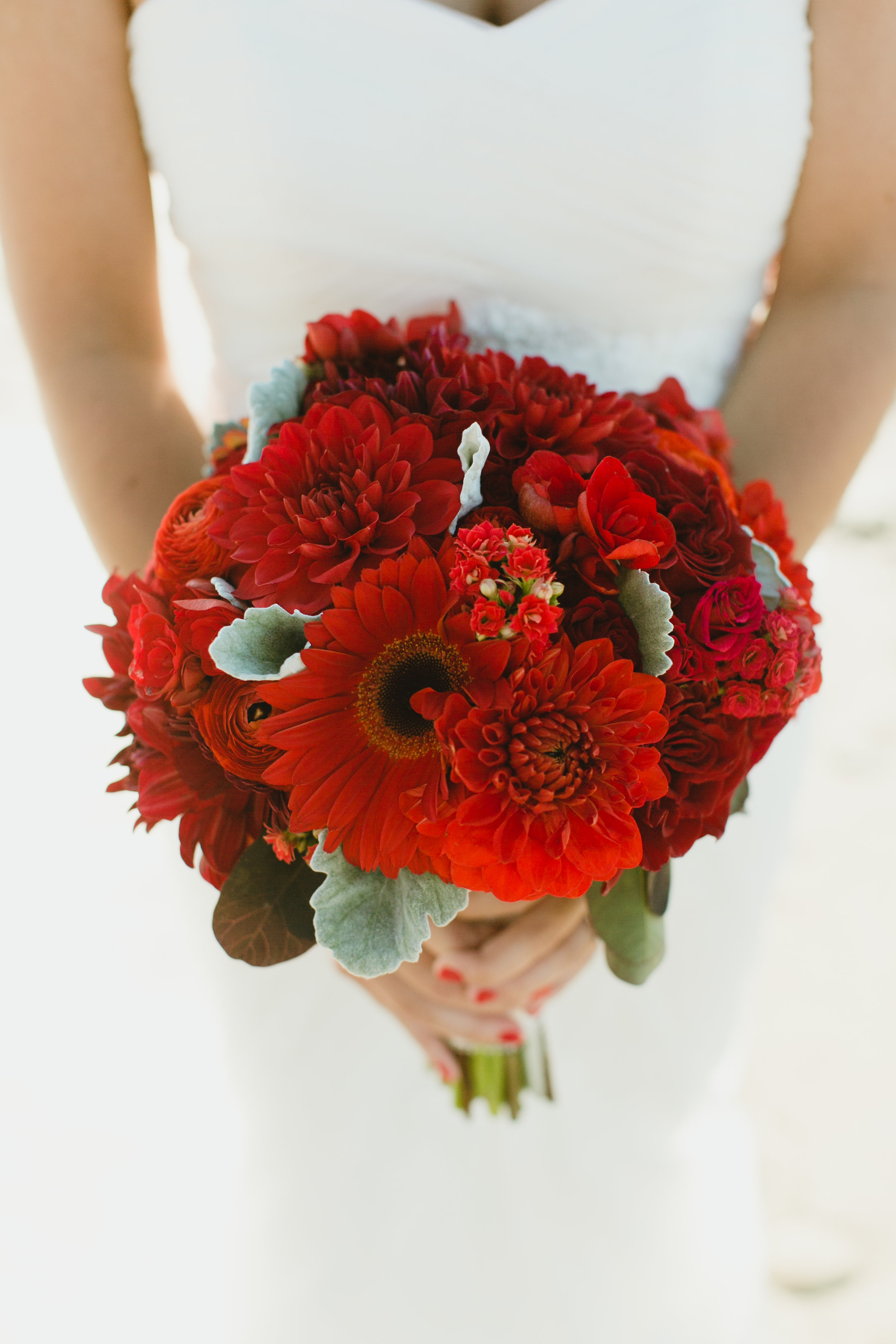 Bridal Bouquet in Rich Deep Reds