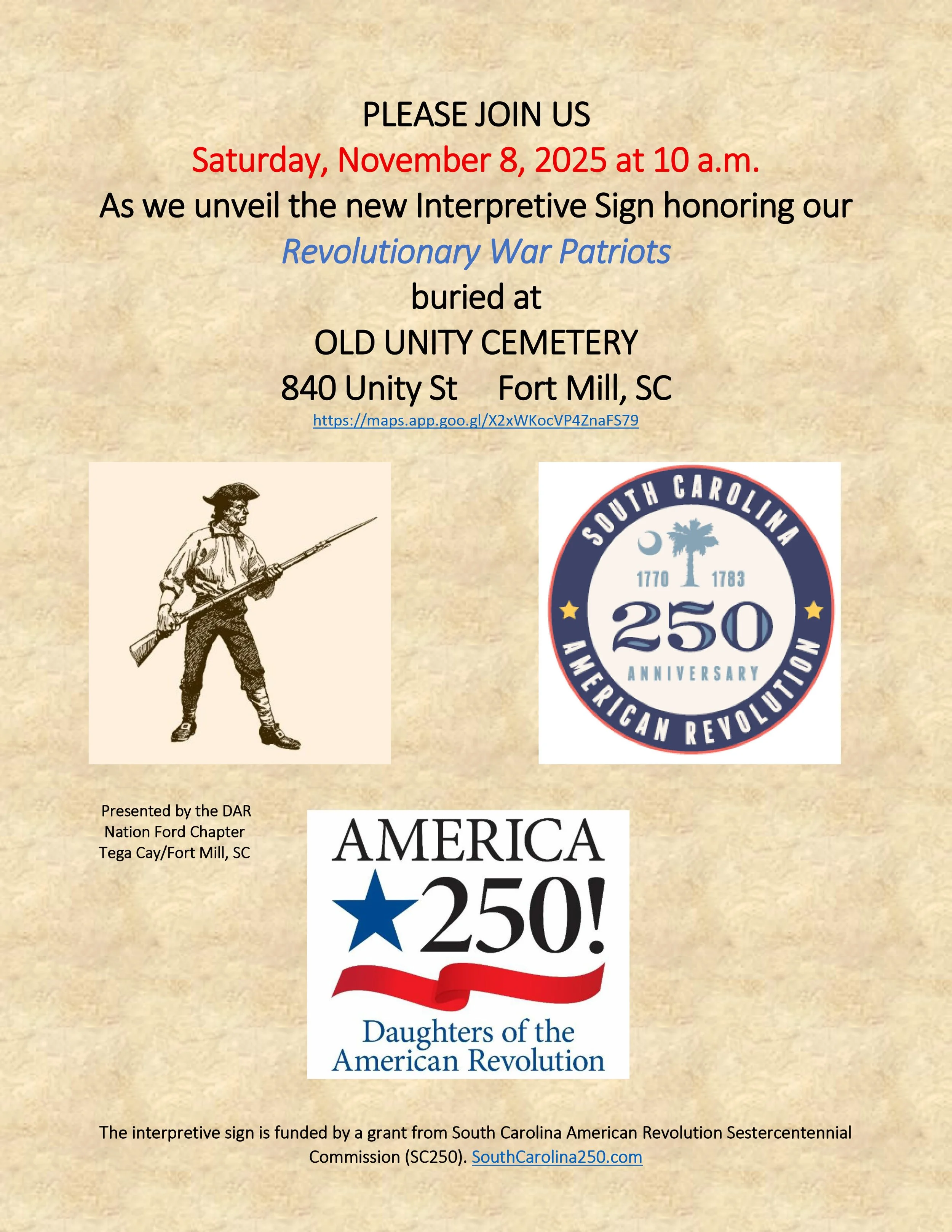Old Unity Cemetery Interpretive Sign Unveiling