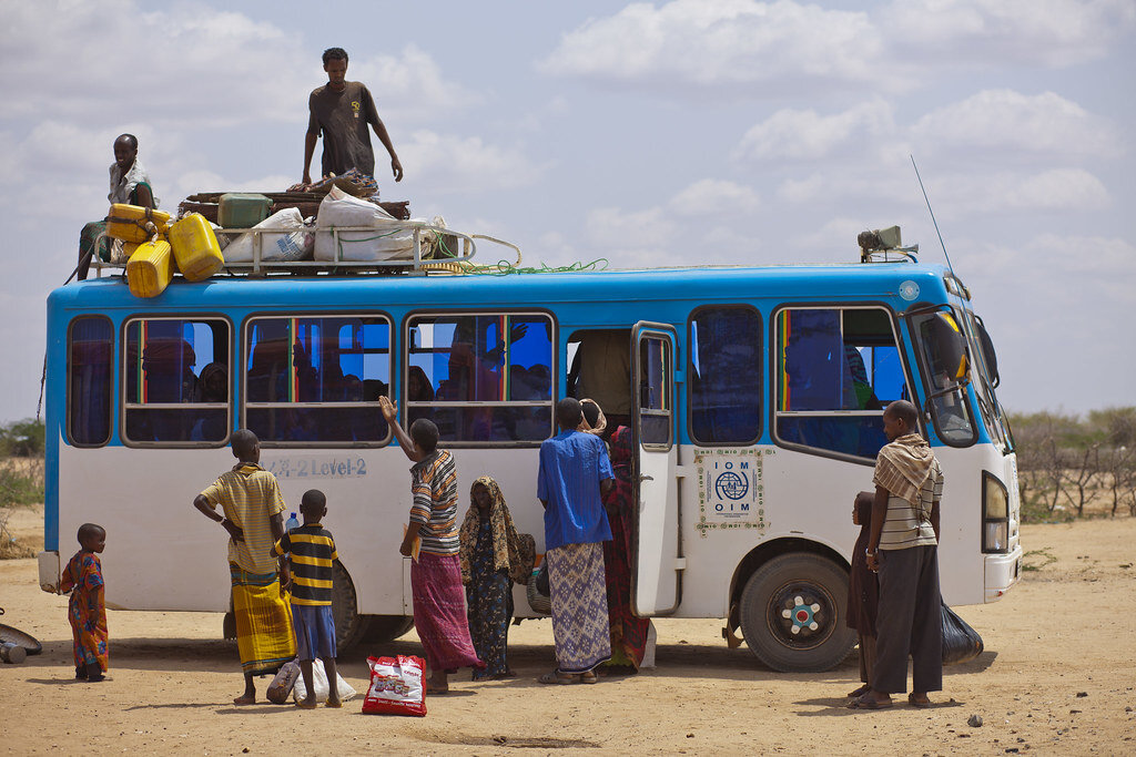 Somali Refugees board a bus to Dollo Ado, Ethiopia. Photo: UNHCR Ethiopia/J. Ose