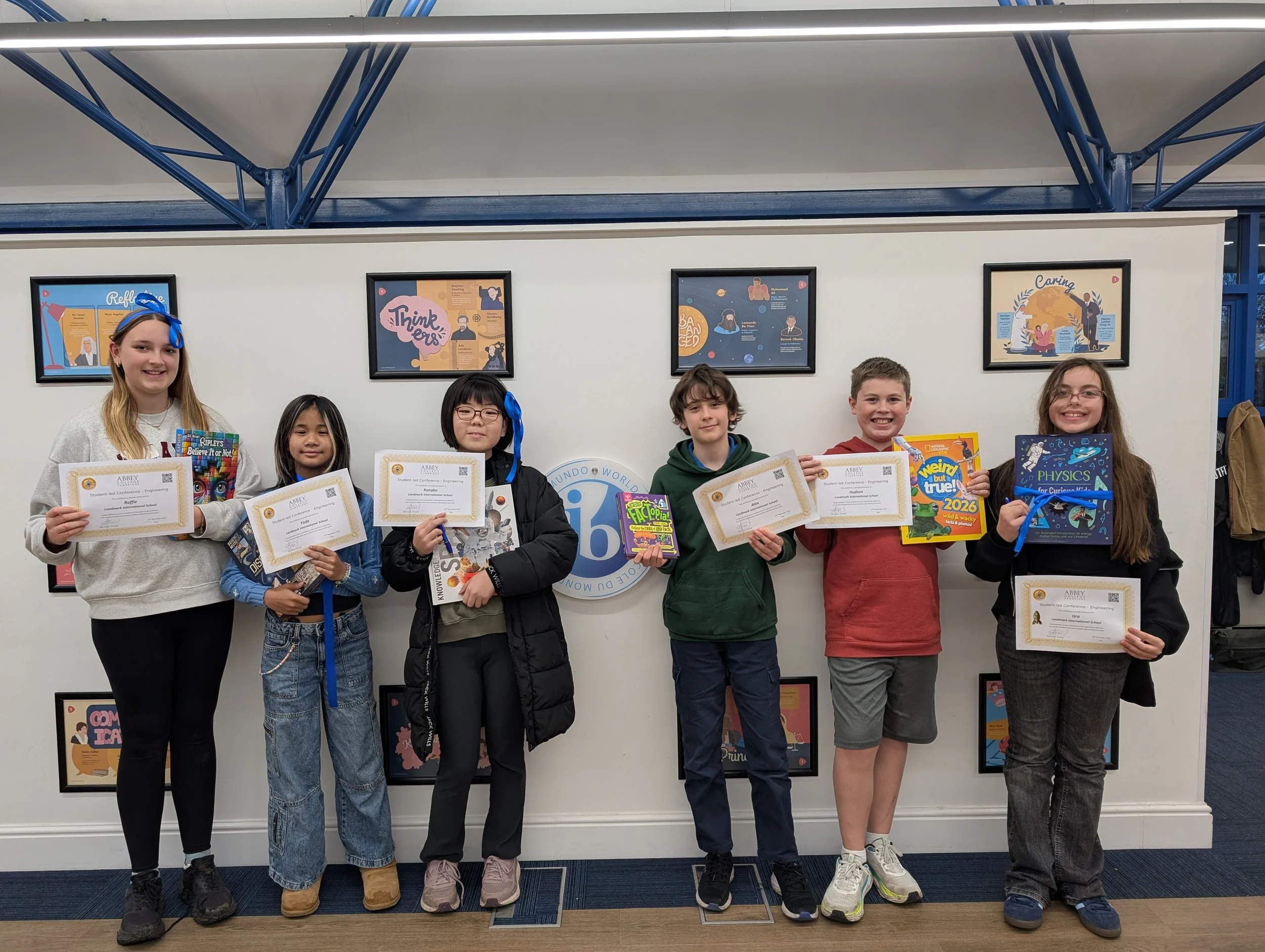 Year 7 students with their prizes from the Abbey College Engineering Day