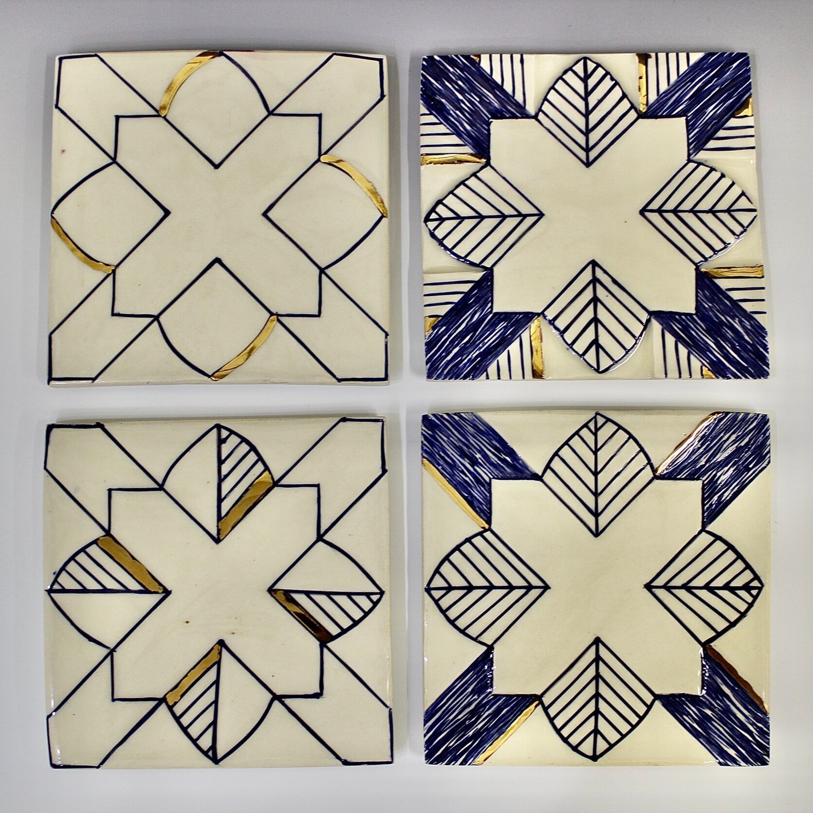 “The Next ‘Good Morning’” — Trivet SetPorcelain, Mishima Carving, Gold Lustre2021