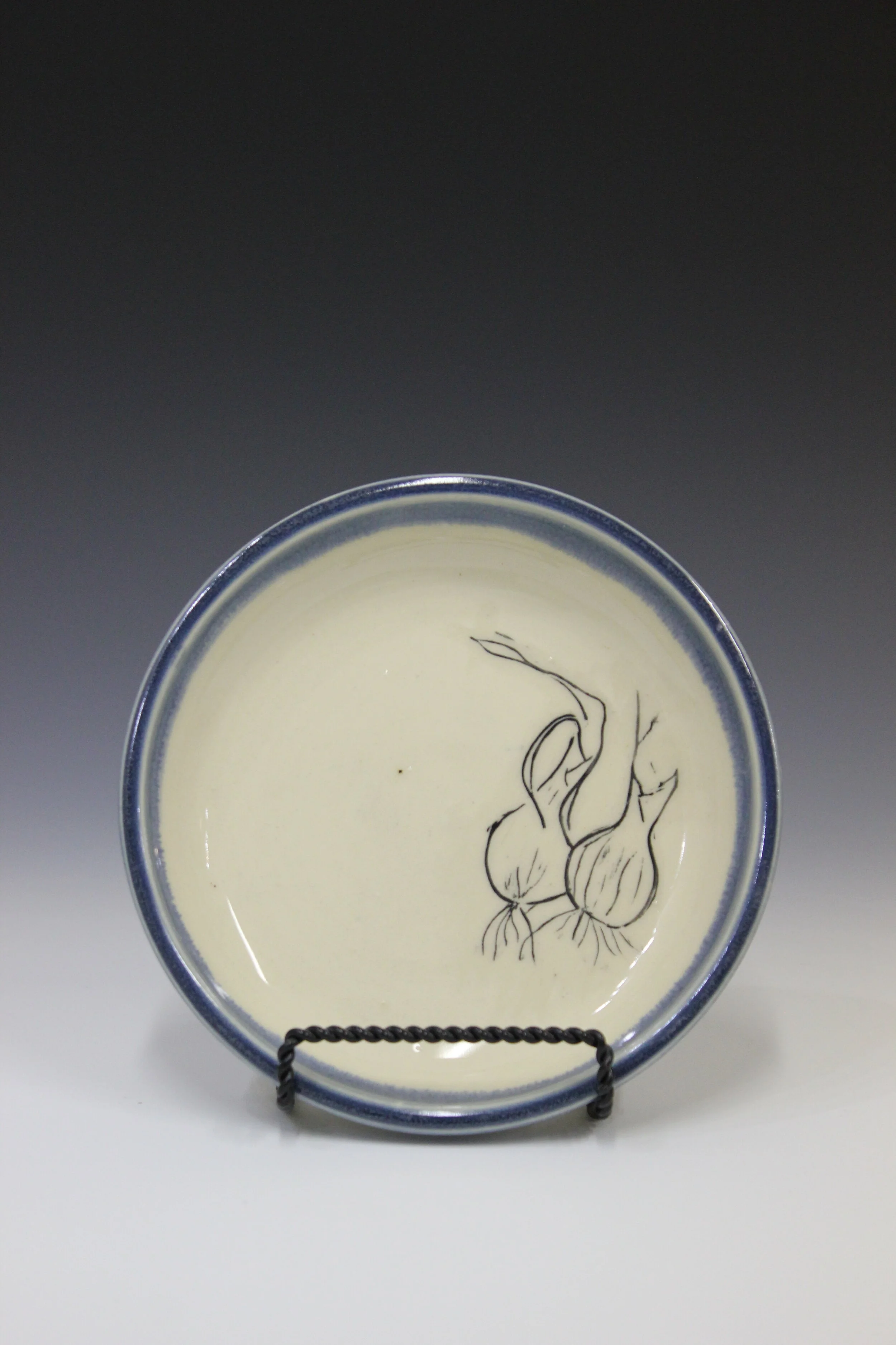 First Fruits Garden Plate — Red OnionsPorcelain, Mishima Carving 2021