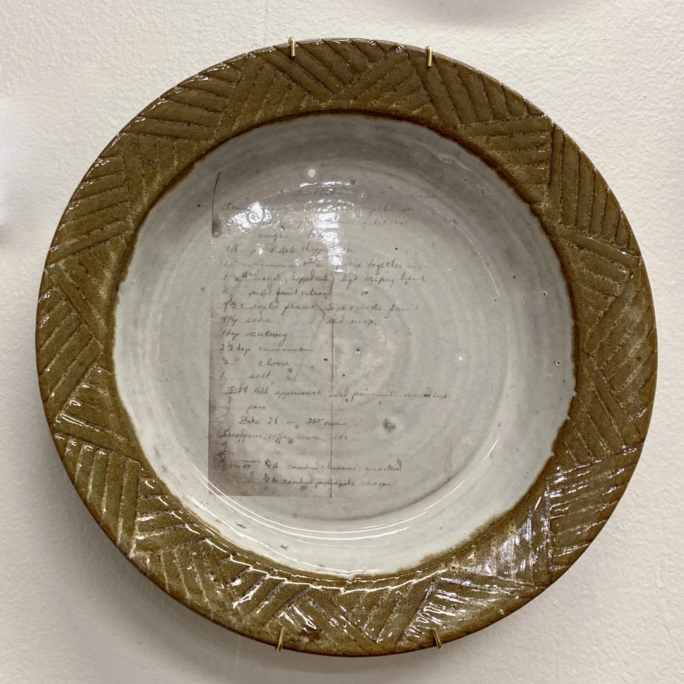 “The Way He Liked It” Fruitcake without Citron Porcelain, Iron Image Transfer, Mishima Carving 2021