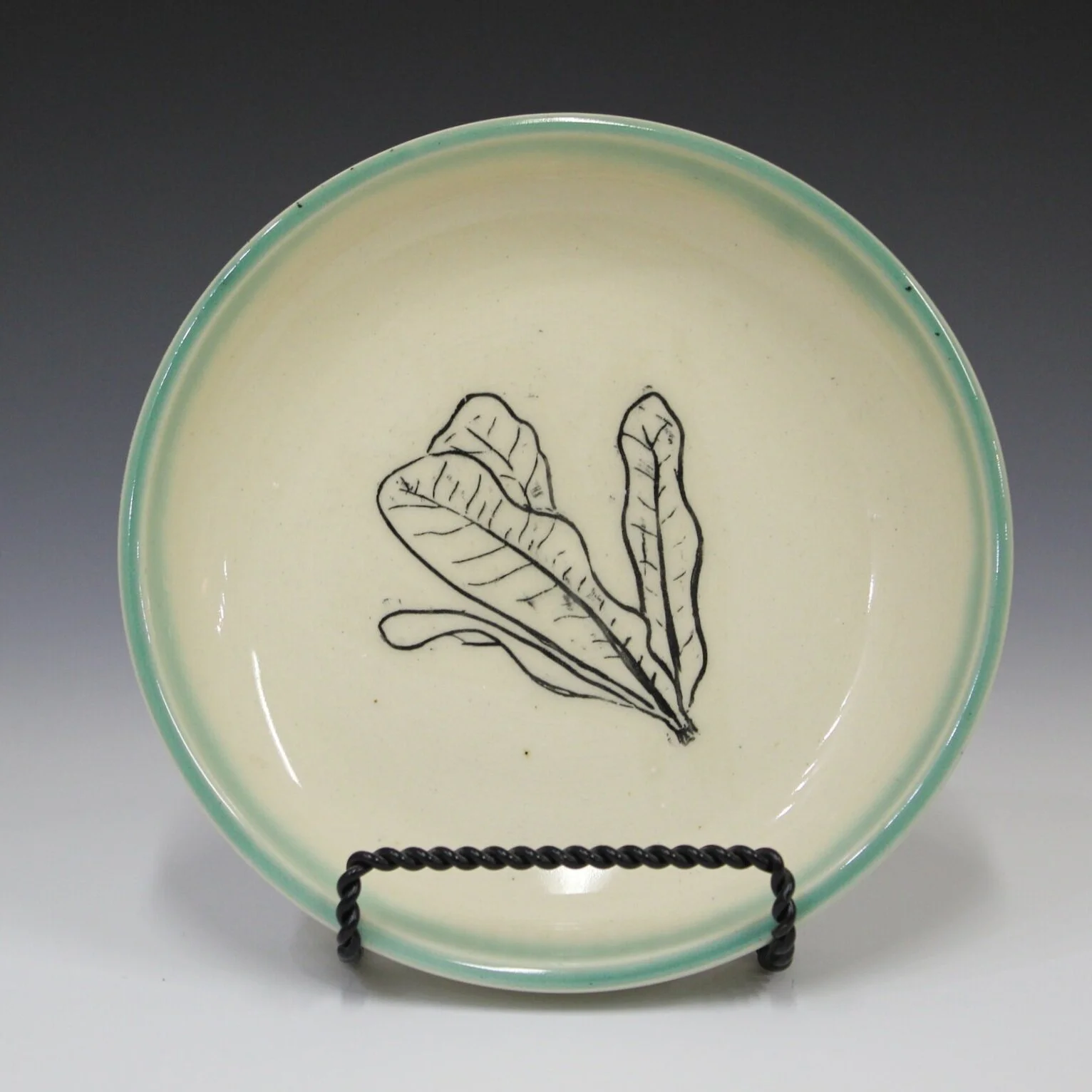 Serendipity Garden Plate — “Accidental Lettuce”Porcelain, Mishima Carving 2021