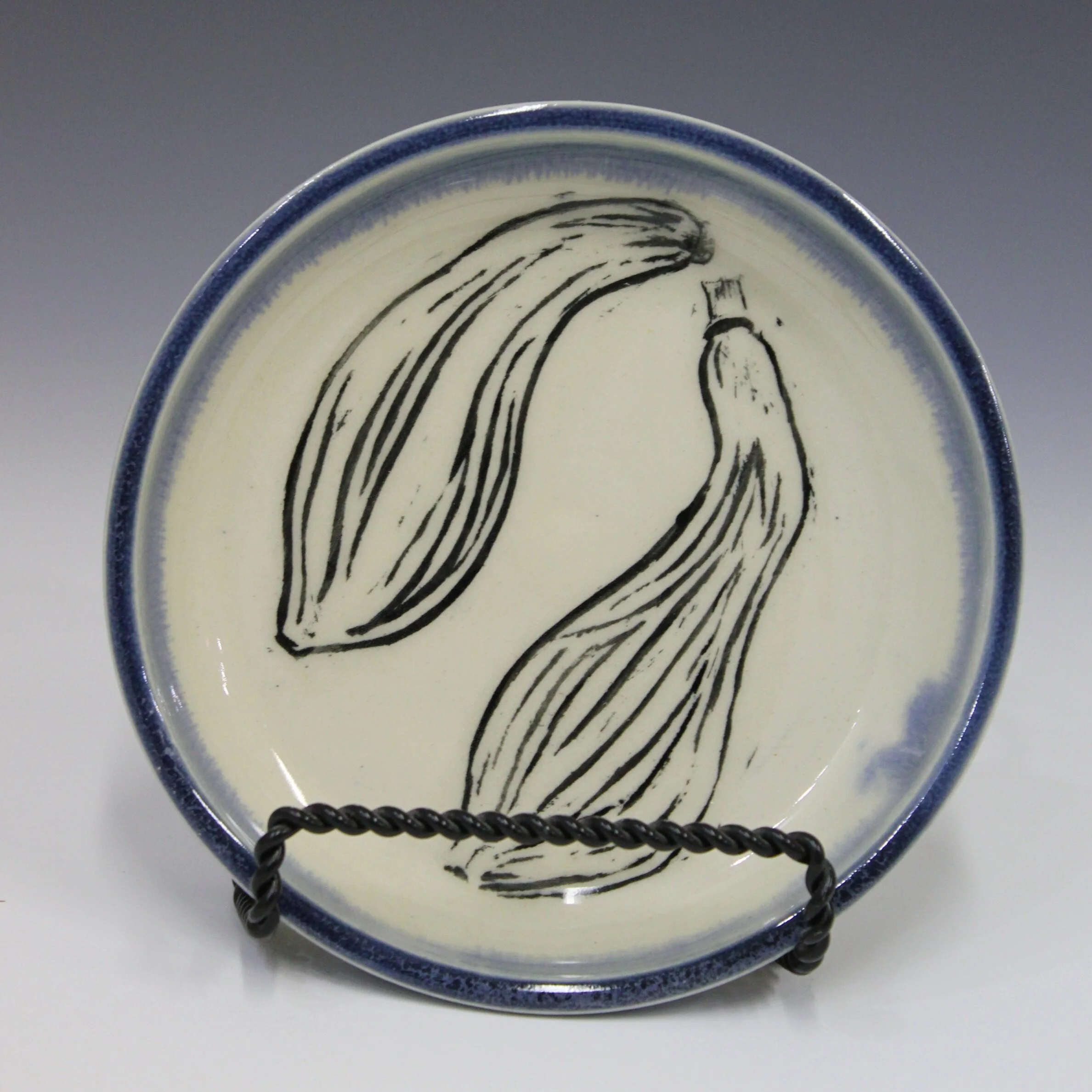 First Fruits Garden Plate — Crooked Neck SquashPorcelain, Mishima Carving 2021