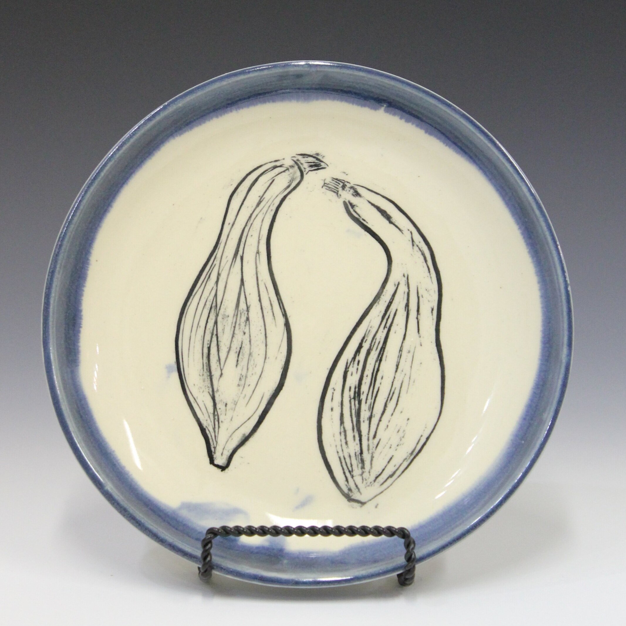First Fruits Garden Plate — Crooked Neck SquashPorcelain, Mishima Carving 2021