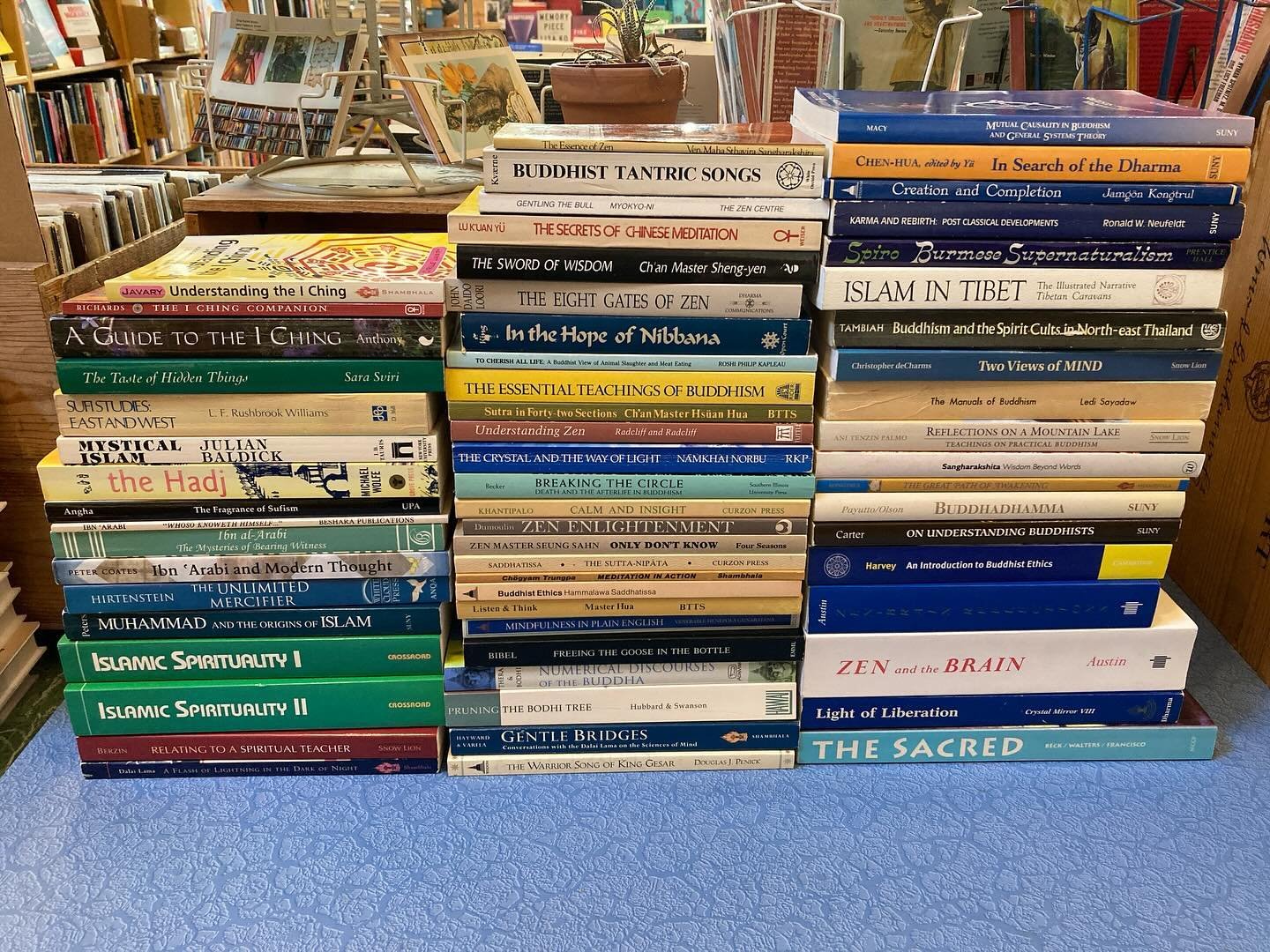 We just got in a really sweet collection of books on Buddhism, Sufi Islam, and Taoism. Some heavy stuff here that doesn&rsquo;t show up often! This is some of it. #dogearedbooks #sanfrancisco #buddhistwisdom #buddhism #sufi #islam #taoism #tao #books