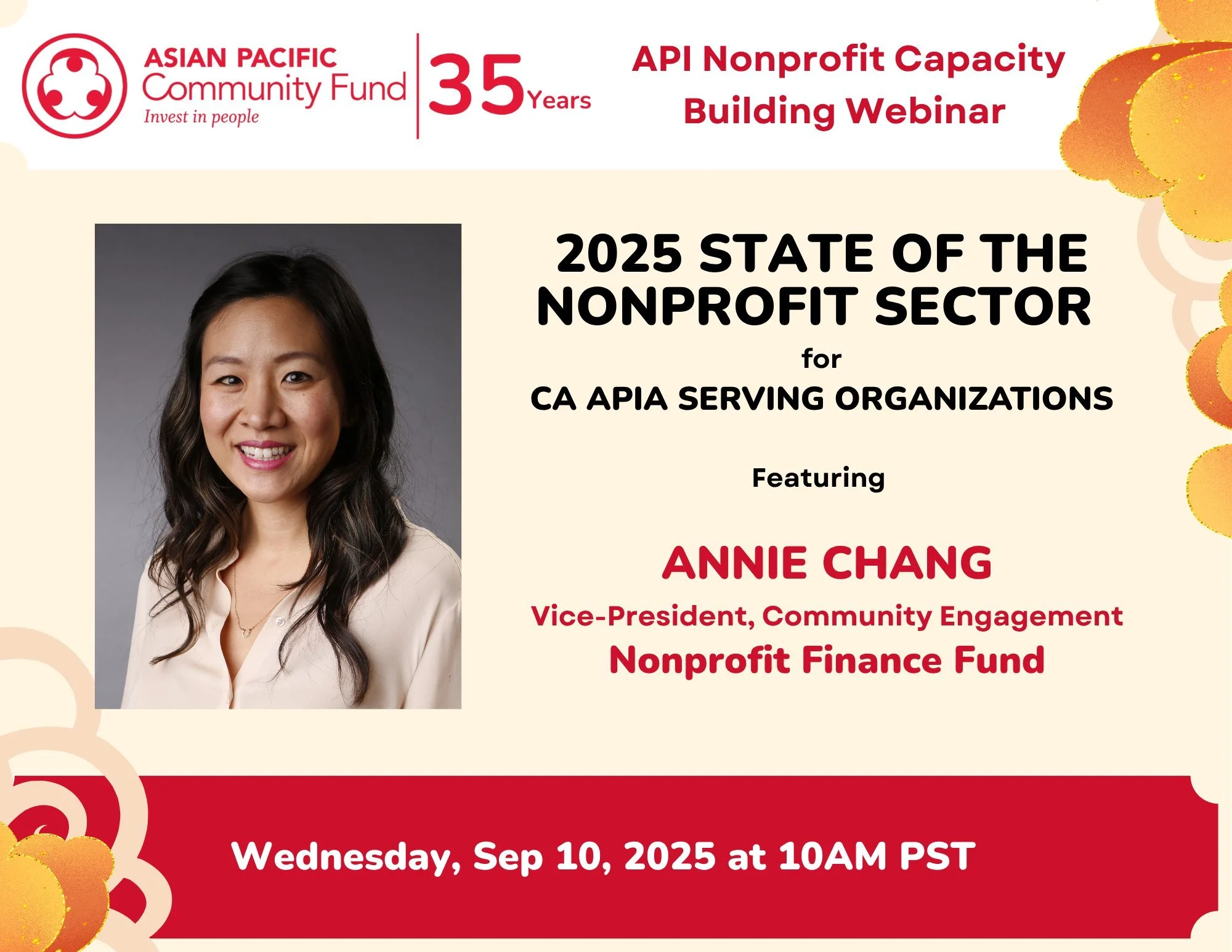 You're invited!

Join us for a powerful session with Annie Chang from Nonprofit Finance Fund (@nonprofitfinancefund) to explore critical findings from their 10th State of the Nonprofit Sector Survey&mdash;with a spotlight on APIA-serving orgs in CA.
