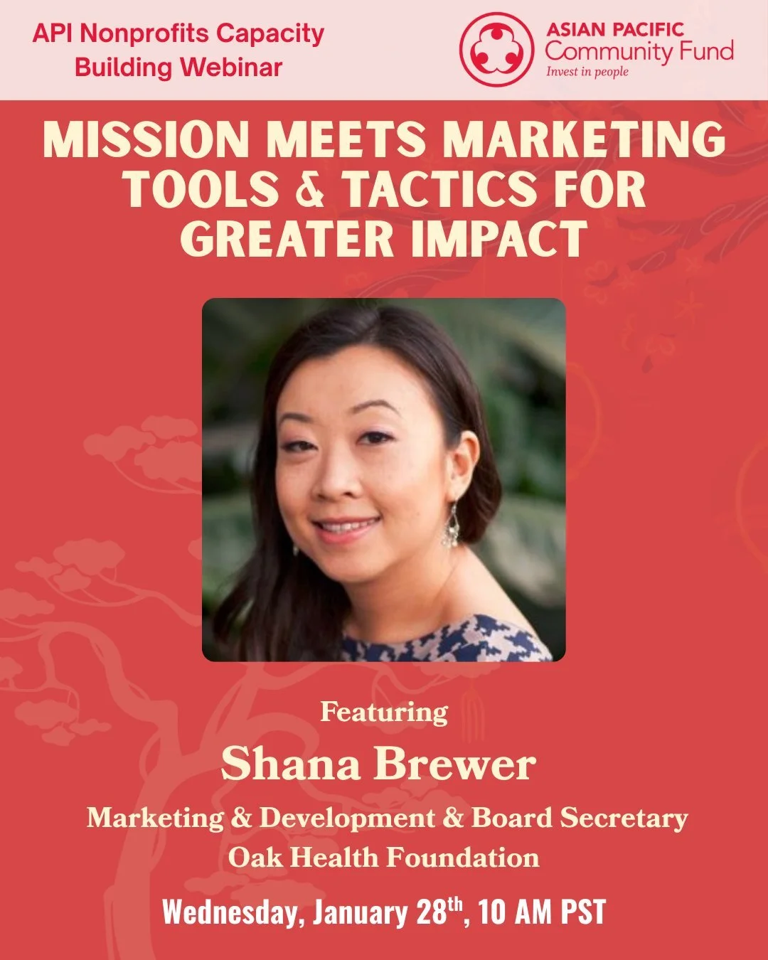 Kick off 2026 with us!  Join our first workshop of the year on Jan 28 at 10 AM PST with Shana Brewer of Oak Health Foundation.

Learn how to tell your story, reach your audience, and inspire action &mdash; even on a tight budget. Plus: marketing basi