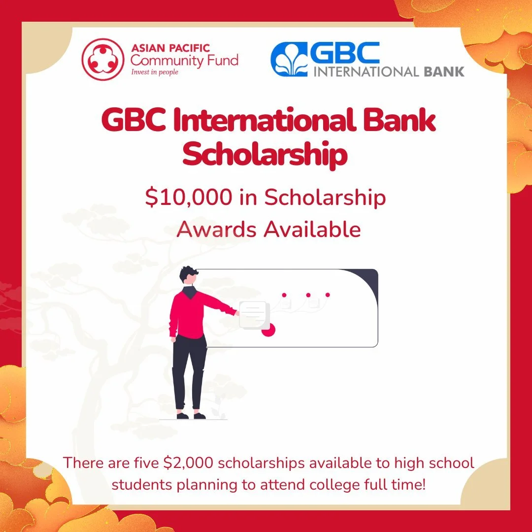 APCF is proud to partner with GBC International for the first time in 2026, offering $10,000 in total scholarship awards! Five students will each receive a $2,000 scholarship to support their educational goals. Eligible applicants include high school
