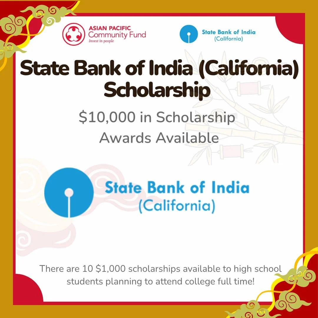 APCF is excited to announce the spotlighting of the State Bank of India (CA) Scholarship Program! Ten $1,000 awards are available for high school seniors attending college full-time in the Fall of 2026. Open to all majors &mdash; no ethnicity require