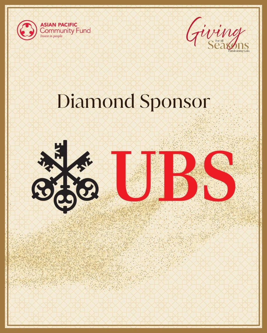 Thank you to UBS for joining APCF as a Diamond Sponsor of this year's Giving for All Seasons Gala.

UBS's support funds scholarships for AAPI students, grants for small businesses, and programs for the community organizations APCF partners with acros