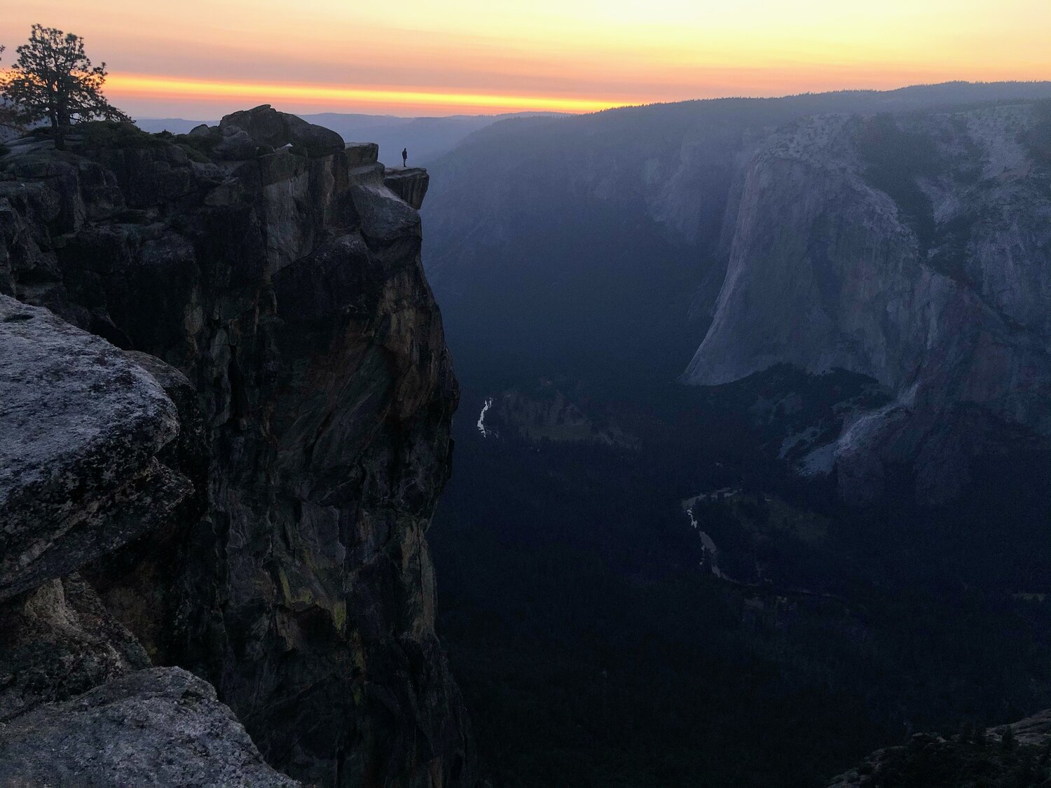 Taft Point at sunset, Yosemite National Park, California. Photo: Greg Iacurci