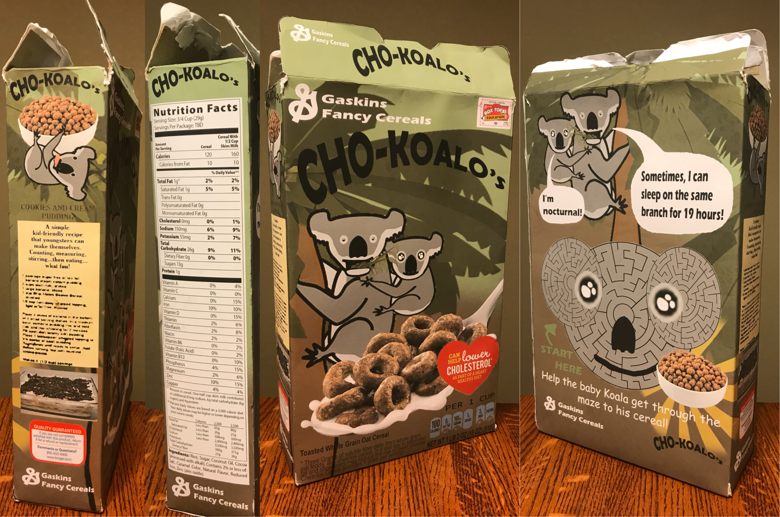 Cho-Koalo's Original Cereal Box