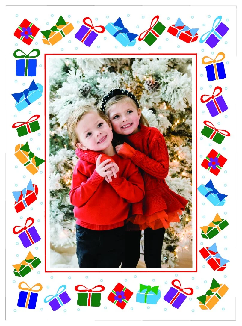 Snowing Presents Photo Card