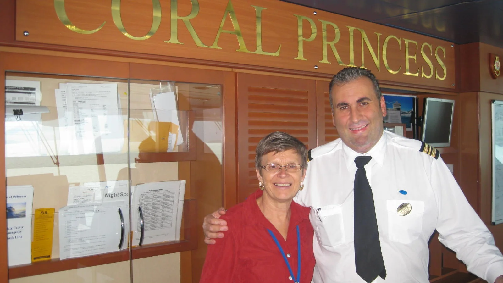 Jeanette meets with the captain of the Coral Princess.