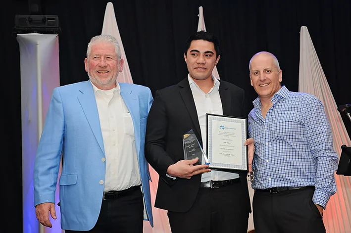 Martin Porter – Managing Director - Retracom Contracting with Jeffrey Tusa Project Manager -Polar Fresh Cold Chain Services (VIC) – 2014 Frank Vale Award Winner, and Paul Fleiszig – Chairman RWTA