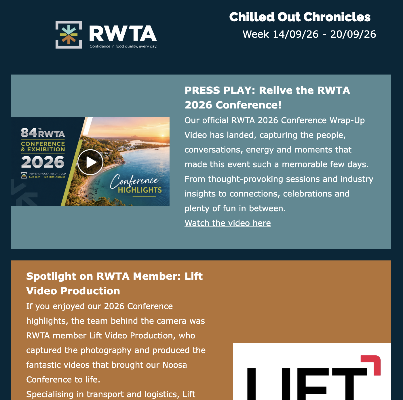 RWTA Chilled Out Chronicles | Week 14/9/26