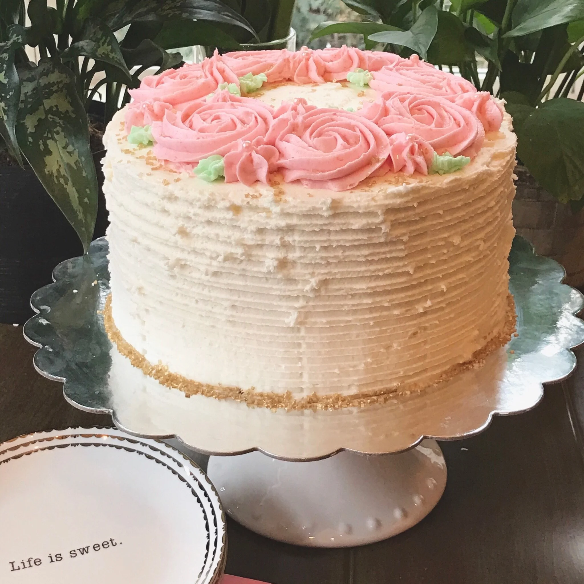 Raspberry Almond Layer Cake