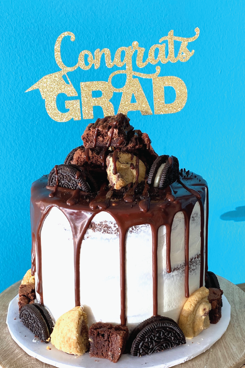 Graduation Cookie Brownie Cake