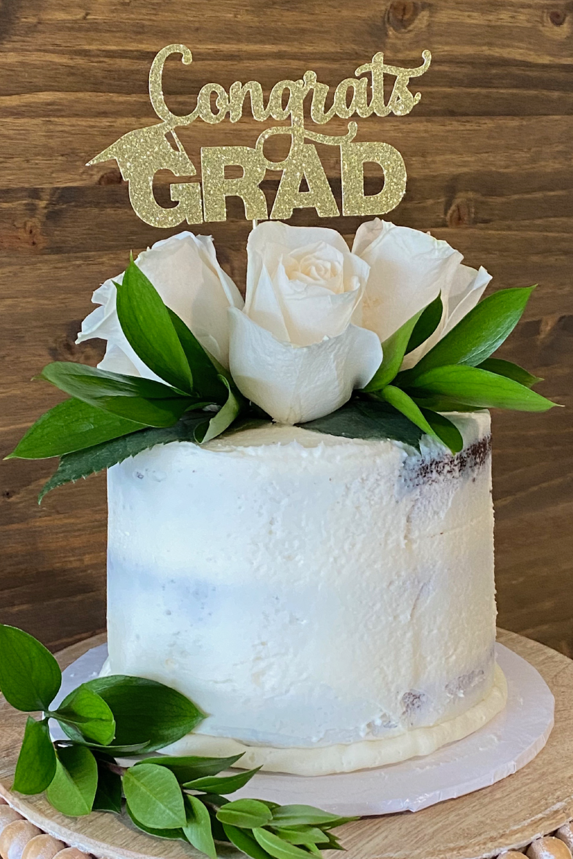Congrats Grad Chocolate Cake with Roses