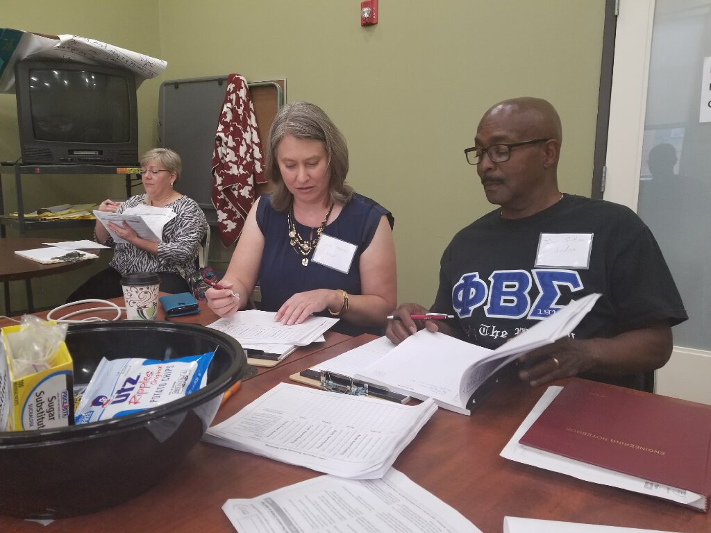 Event Judges reviewing the work