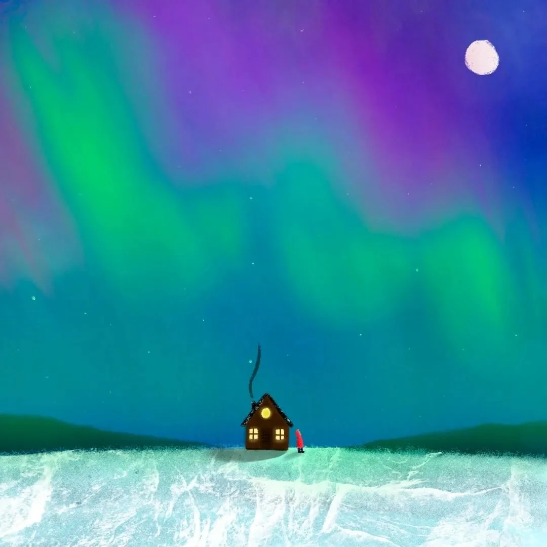 ✨🌌✨

#auroraborealis #polarnight #winter #northernlights #nageal&aacute;inthuaidh #illustration #procreate