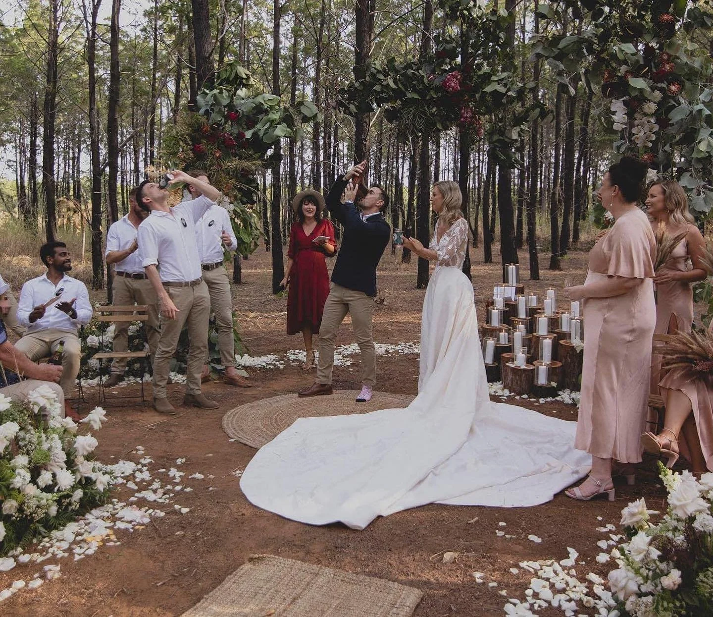 Happy 1st Anniversary to the first shoey performed at one of my weddings! 🥾 🍺 ⁣
⁣
Oh and also to my two beautiful friends @marriedbymoo and @tattooedchap 
Love you and your love endlessly! 😘