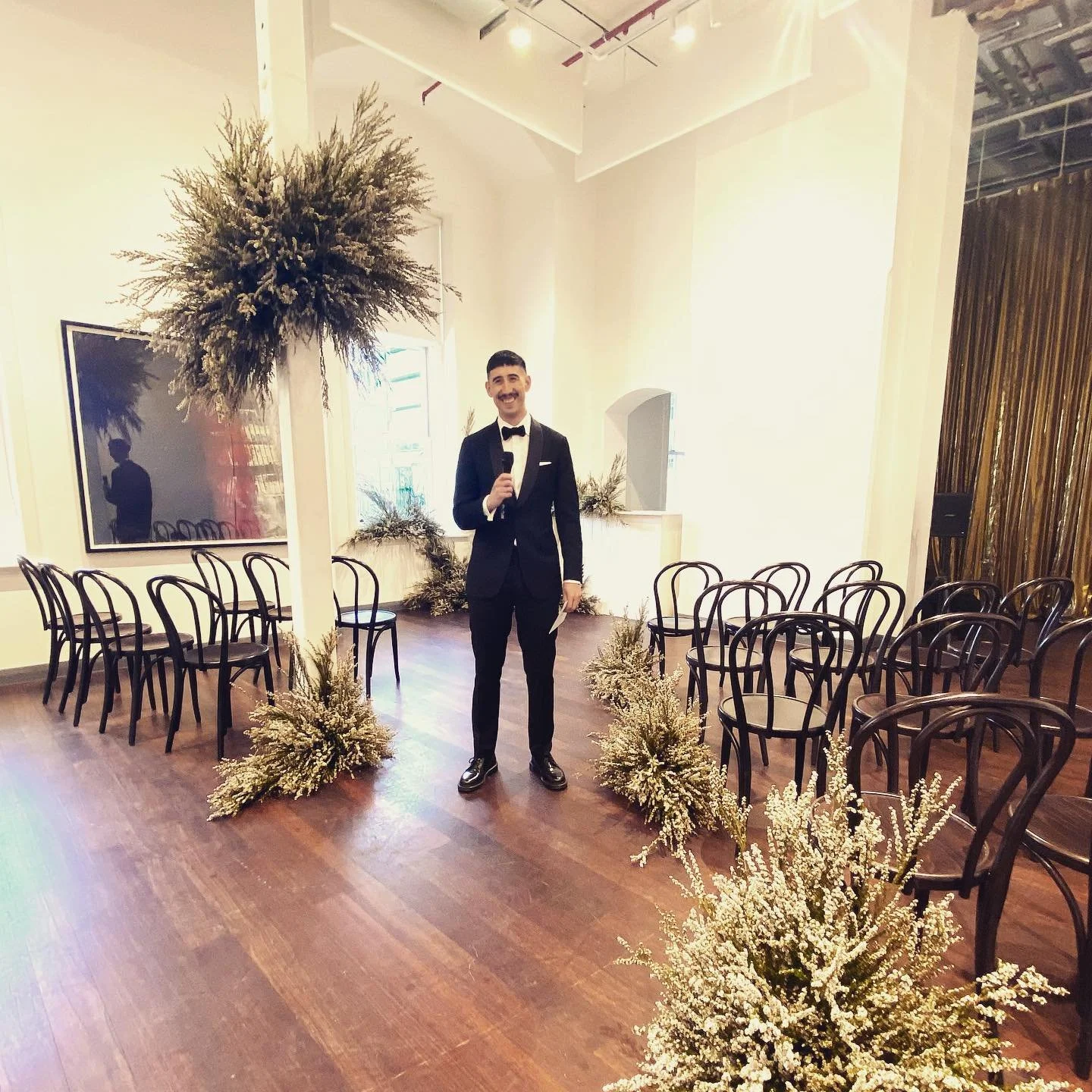 ⁣
⁣
That&rsquo;s&hellip;..not me! ⁣
⁣
This is Ben. Ben married his two best mates in a beautiful black tie event at @comotreasury this afternoon. ⁣⁣⁣
Well technically (and importantly legally) *I* married them, but it was Ben running the show; tellin