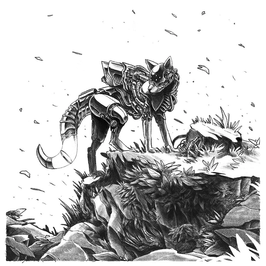 Canidae VV-28 🌠

Rework of an old illustration with a new print now available at ➡ volhta.com/shop
-
-
-
#scifilover #originalart #digitalart #characterdesign #scifiartwork #scifiart #scifiartist #procreate #blackandwhitedrawing #blackandwhiteart #h