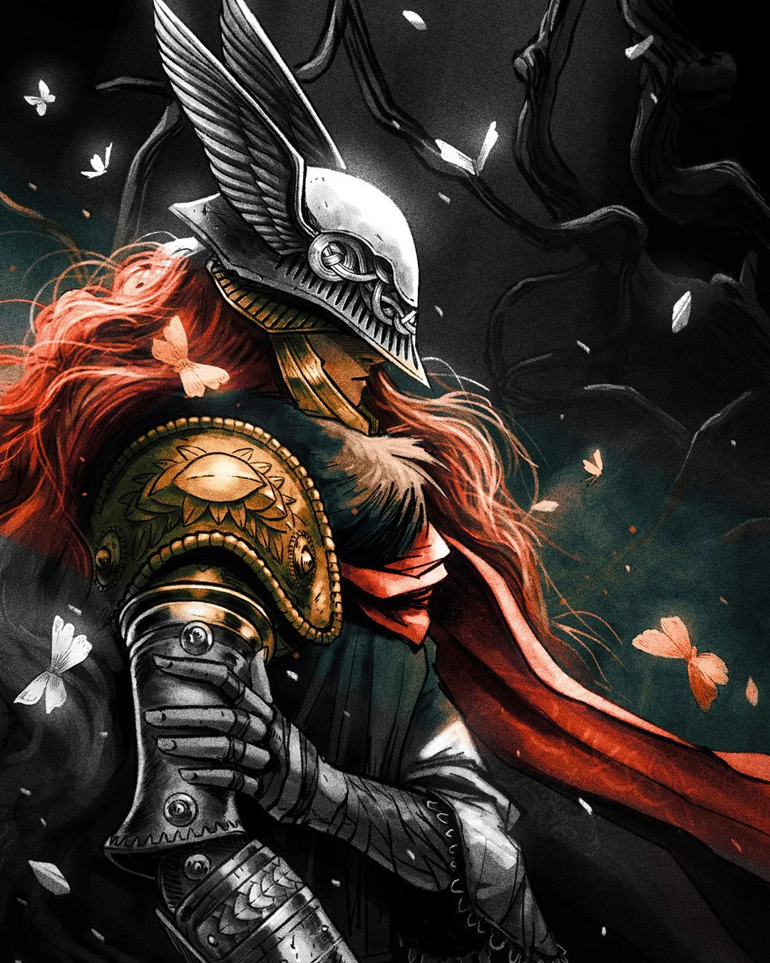 Malenia / Alternative version with colors 🦋

Reworked this fanart of Malenia, a character from the game Elden Ring, and added some colors!

Prints in both versions are available at volhta.com 
-
-
-
#eldenringart #eldenringfanart #artwork #illustrat