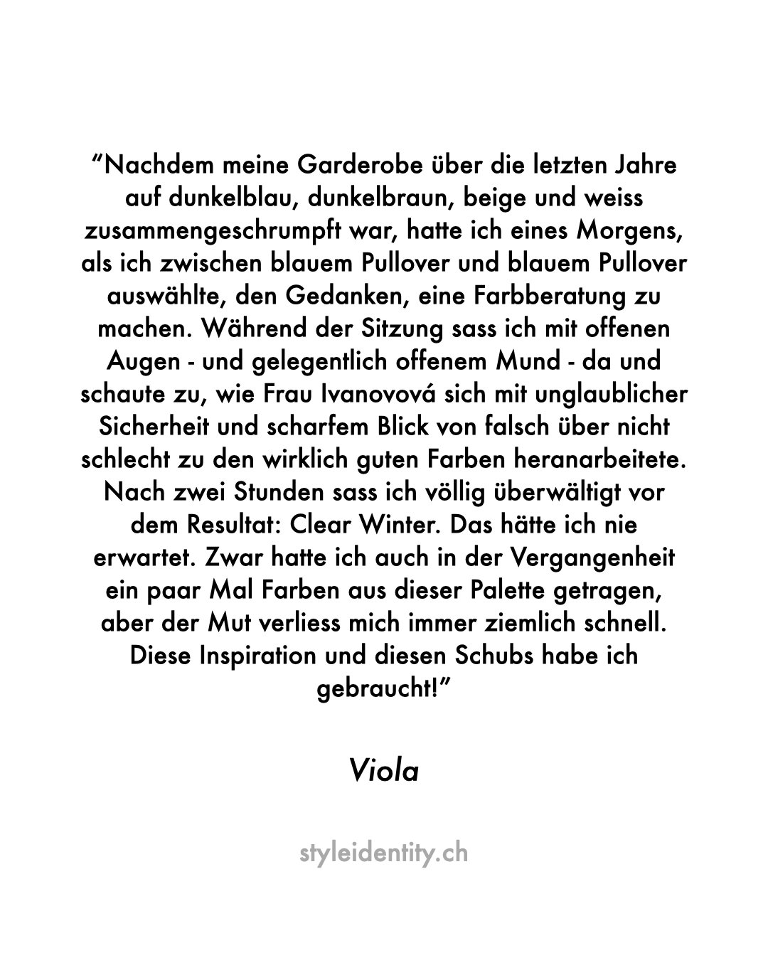 Kundenbewertung | Client Review
Authentisch. Pers&ouml;nlich. Transformierend.
Farbberatung / Personal Colour Analysis
K&ouml;rpertyp Analyse / Image Archetype Analysis
Z&uuml;rich | DE &amp; EN | https://styleidentity.ch 

#farbberatung #personalcol