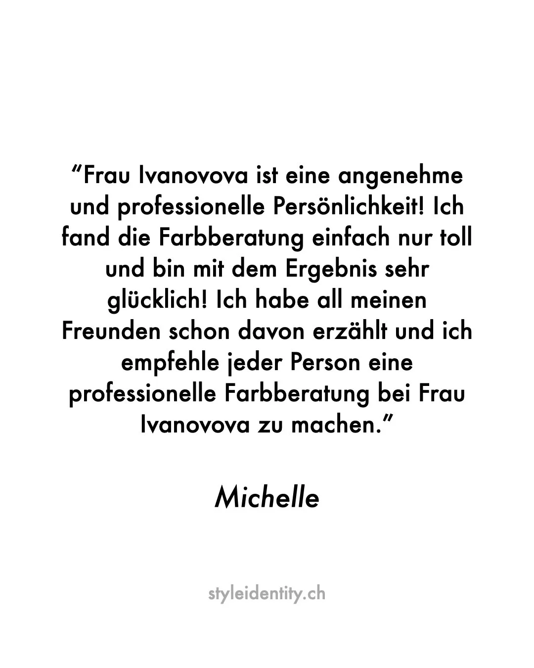 Kundenbewertung | Client Review
Authentisch. Pers&ouml;nlich. Transformierend.
Farbberatung / Personal Colour Analysis
K&ouml;rpertyp Analyse / Image Archetype Analysis
Z&uuml;rich | DE &amp; EN | https://styleidentity.ch 

#farbberatung #personalcol