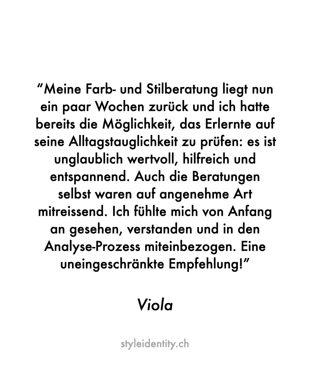 Kundenbewertung | Client Review
Authentisch. Pers&ouml;nlich. Transformierend.
Farbberatung / Personal Colour Analysis
K&ouml;rpertyp Analyse / Image Archetype Analysis
Z&uuml;rich | DE &amp; EN | https://styleidentity.ch 

#farbberatung #personalcol