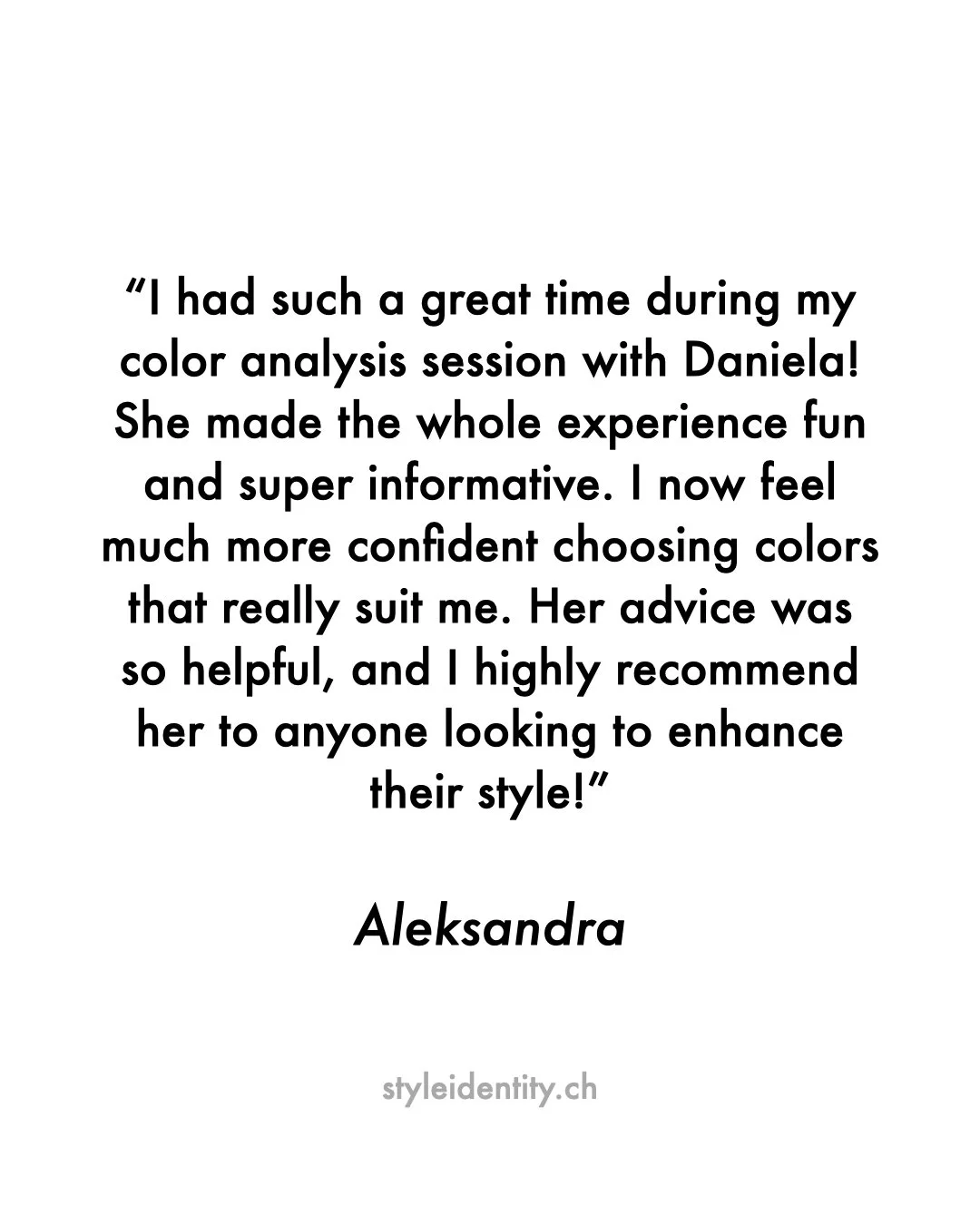 Kundenbewertung | Client Review
Authentisch. Pers&ouml;nlich. Transformierend.
Farbberatung / Personal Colour Analysis
K&ouml;rpertyp Analyse / Image Archetype Analysis
Z&uuml;rich | DE &amp; EN | https://styleidentity.ch 

#farbberatung #personalcol