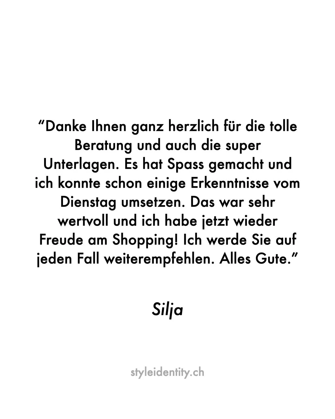 Kundenbewertung | Client Review
Authentisch. Pers&ouml;nlich. Transformierend.
Farbberatung / Personal Colour Analysis
K&ouml;rpertyp Analyse / Image Archetype Analysis
Z&uuml;rich | DE &amp; EN | https://styleidentity.ch 

#farbberatung #personalcol
