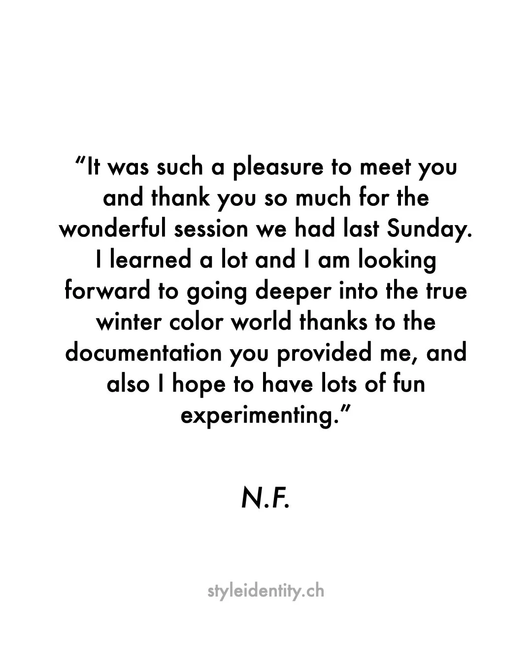 Kundenbewertung | Client Review
Authentisch. Pers&ouml;nlich. Transformierend.
Farbberatung / Personal Colour Analysis
K&ouml;rpertyp Analyse / Image Archetype Analysis
Z&uuml;rich | DE &amp; EN | https://styleidentity.ch 

#farbberatung #personalcol