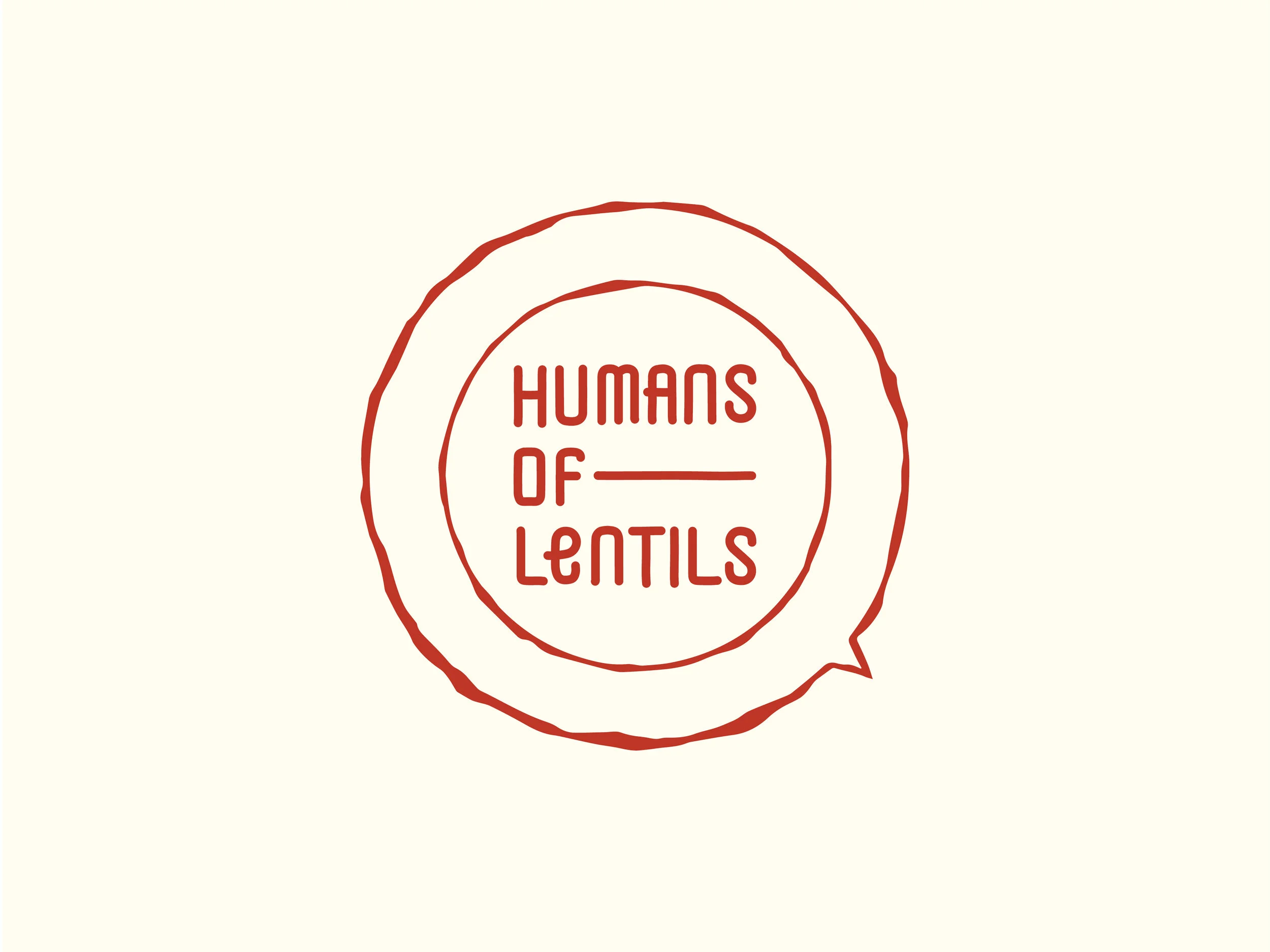 The Humans of Lentils logo accentuates it’s brand image and humanistic feel through ragged lines portraying a plate; representing chatting over a meal and everyone’s place at the table. It’s also a speech bubble, for communication of stories, and a