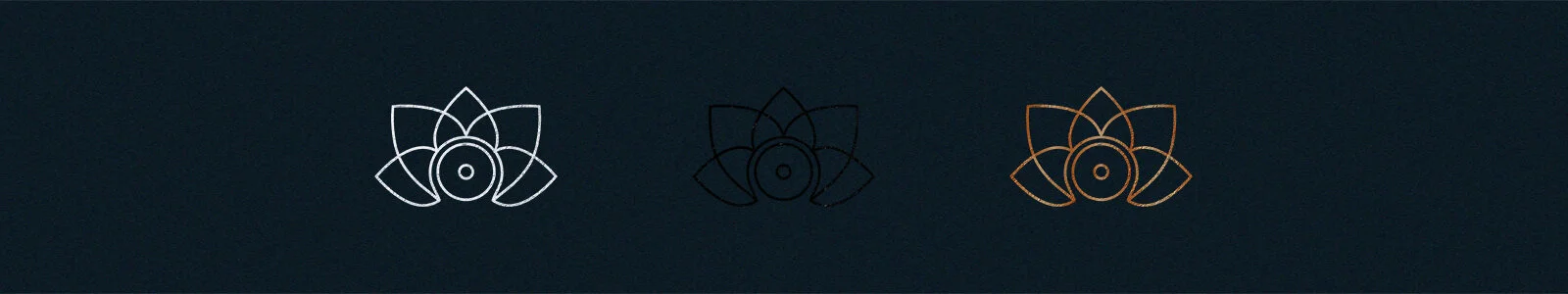 The logo portrays a five petaled lotus flower merged with the ancient alchemical symbol ⊙ for union of the soul / gold. As the food in the cafe is blessed and cooked based upon yogic principals. I wanted to portray this through the five petals repr