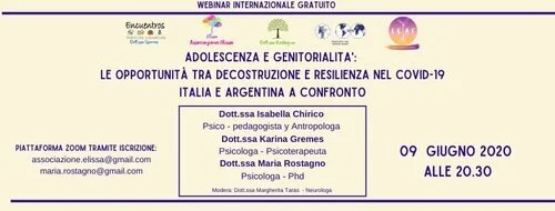 ADOLESCENZA E GENITORIALITÀ - WEBINAR INTERNAZIONALE