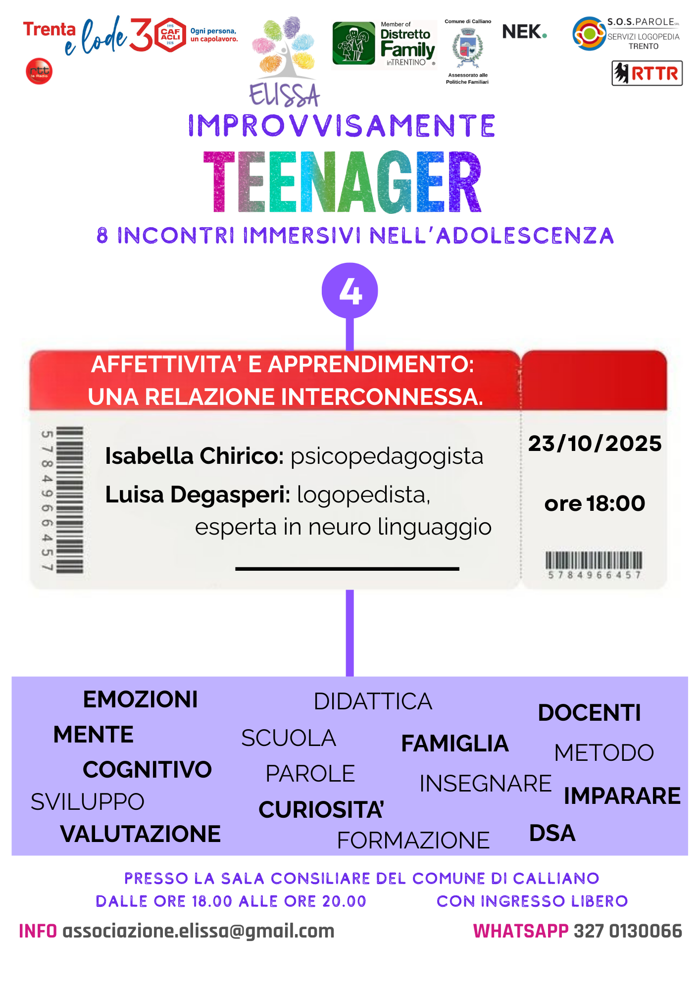 IMPROVVISAMENTE TEENAGERS - AFFETTIVITA' E APPRENDIMENTO: UNA RELAZIONE INTERCONNESSA