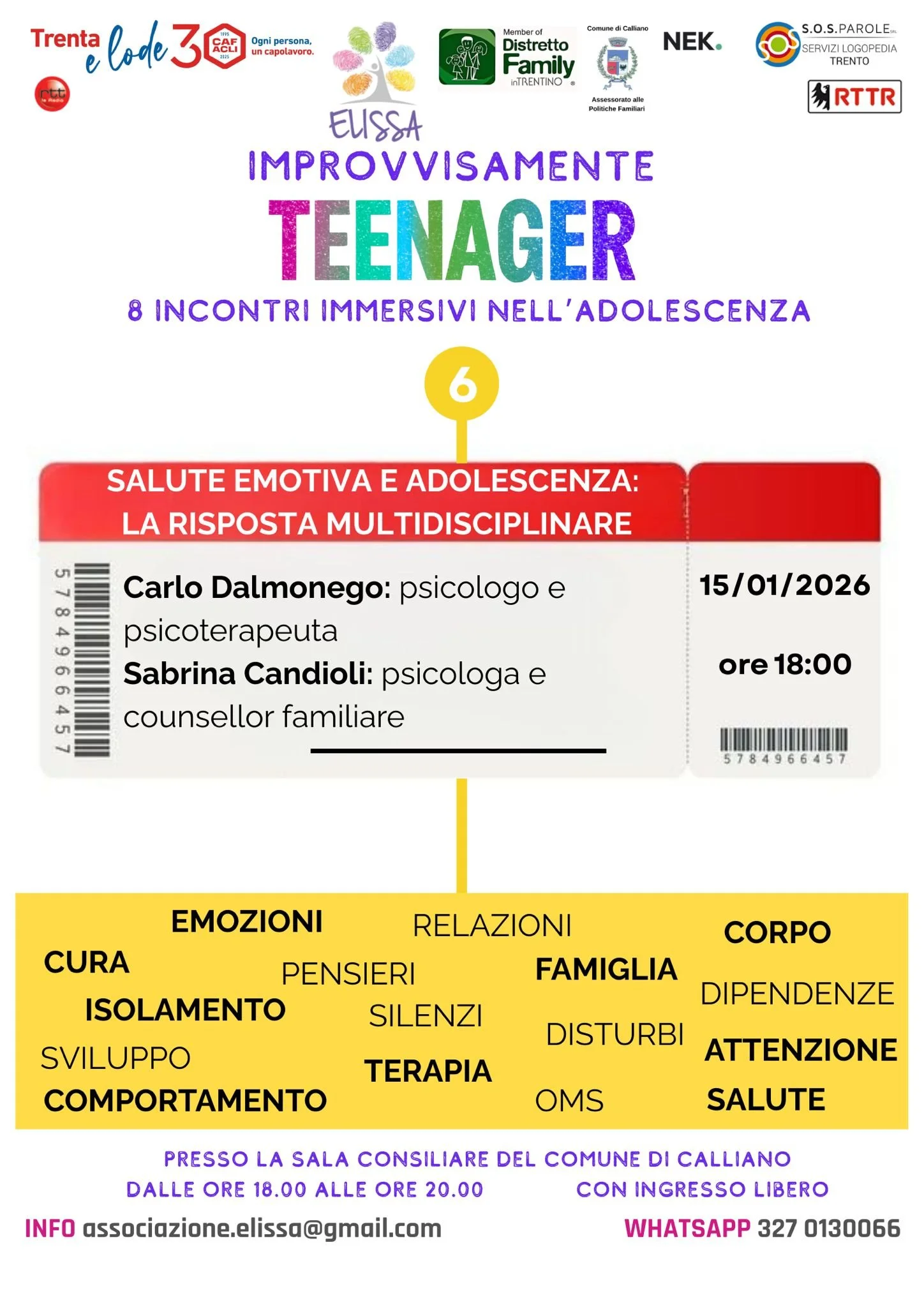 IMPROVVISAMENTE TEENAGER - SALUTE EMOTIVA E ADOLESCENZA. LA RISPOSTA MULTIDISCIPLINARE