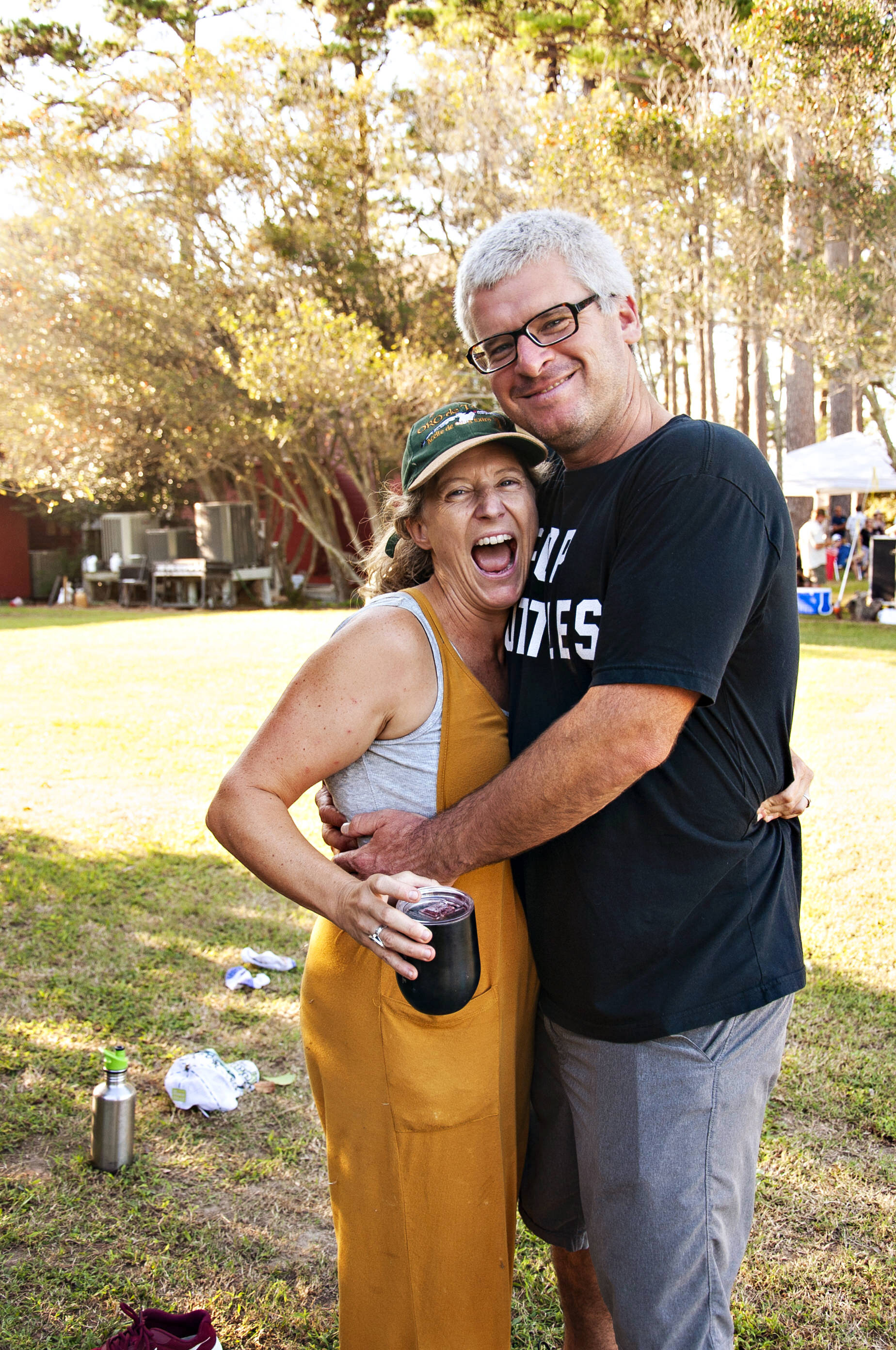 John Wright and wife, Brooke Mayo, at the Crabdaddy outside the Cotton Gin. 