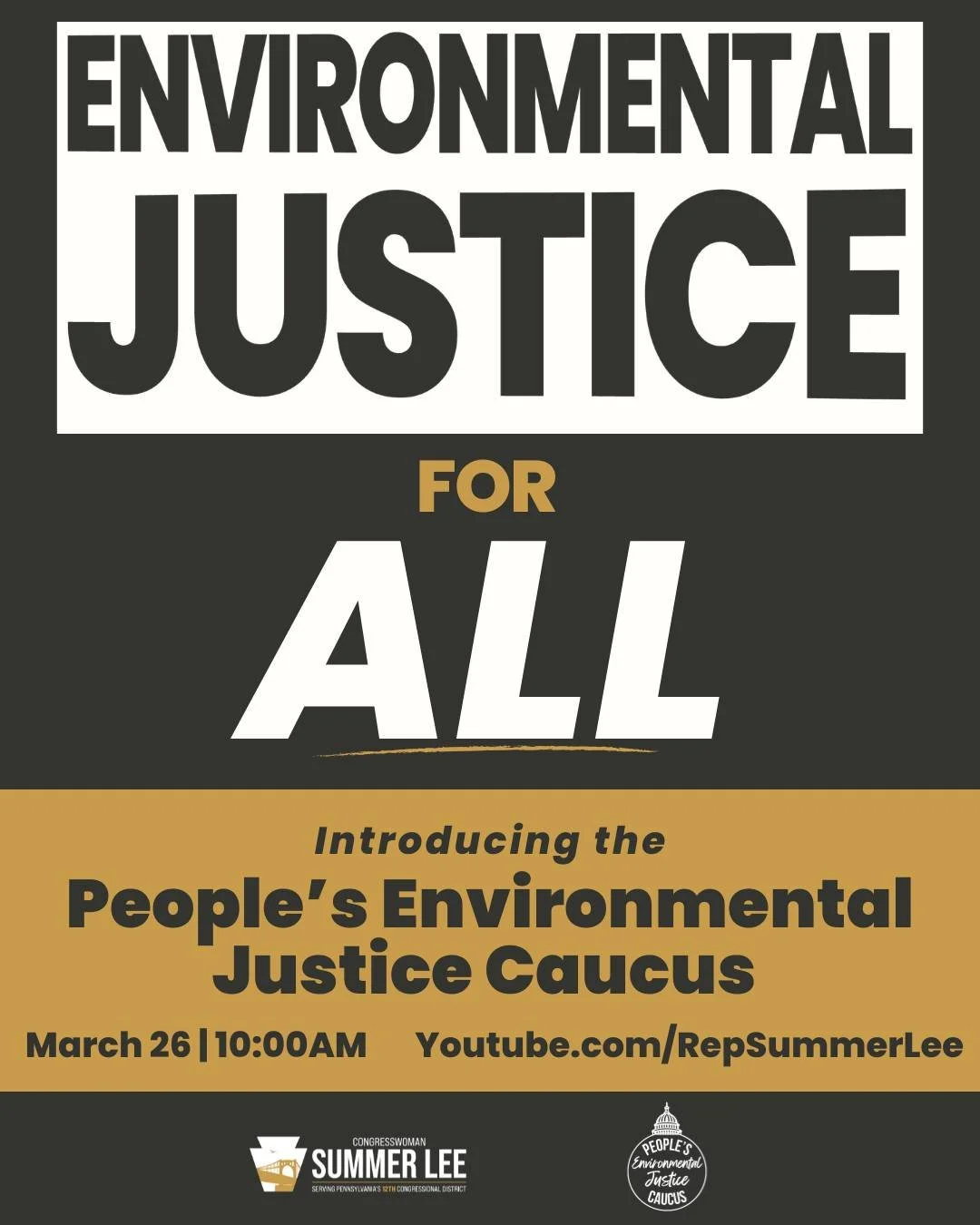 EXCITING NEWS TODAY*! Featuring Tishman Center&rsquo;s Director, Dr. Ana Baptista, and more leaders! 

An all-new #EnvironmentalJustice Caucus is launching in the House - tune in this TODAY* March 26 at 10AM ET to livestream the event featuring lead 