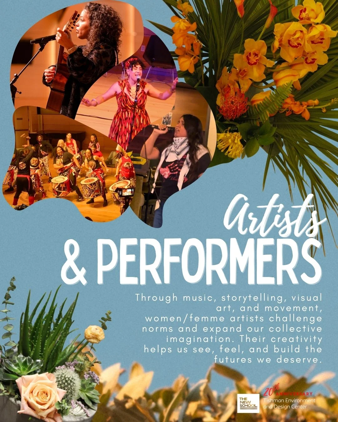 Art is a powerful form of leadership.

@jane.tza @tainaasili @batalanewyork @desirae_harp @geezloisse &amp; many more! 

Through music, storytelling, visual art, and performance, women/femme artists challenge norms, spark imagination, and help commun