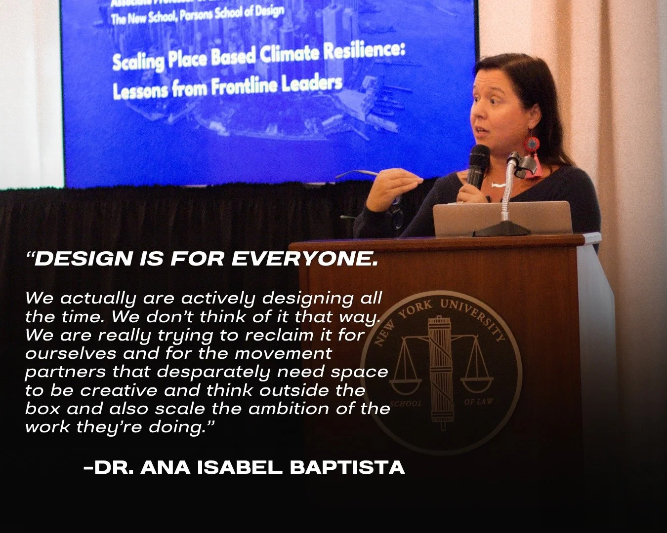 Representing the @tishmancenter alongside frontline community and academic partners, Dr. Ana Isabel Baptista called on leaders to recognize and leverage the movement opportunities present within this moment of crisis.

#ClimateWeekNYC

📣 The Urban S
