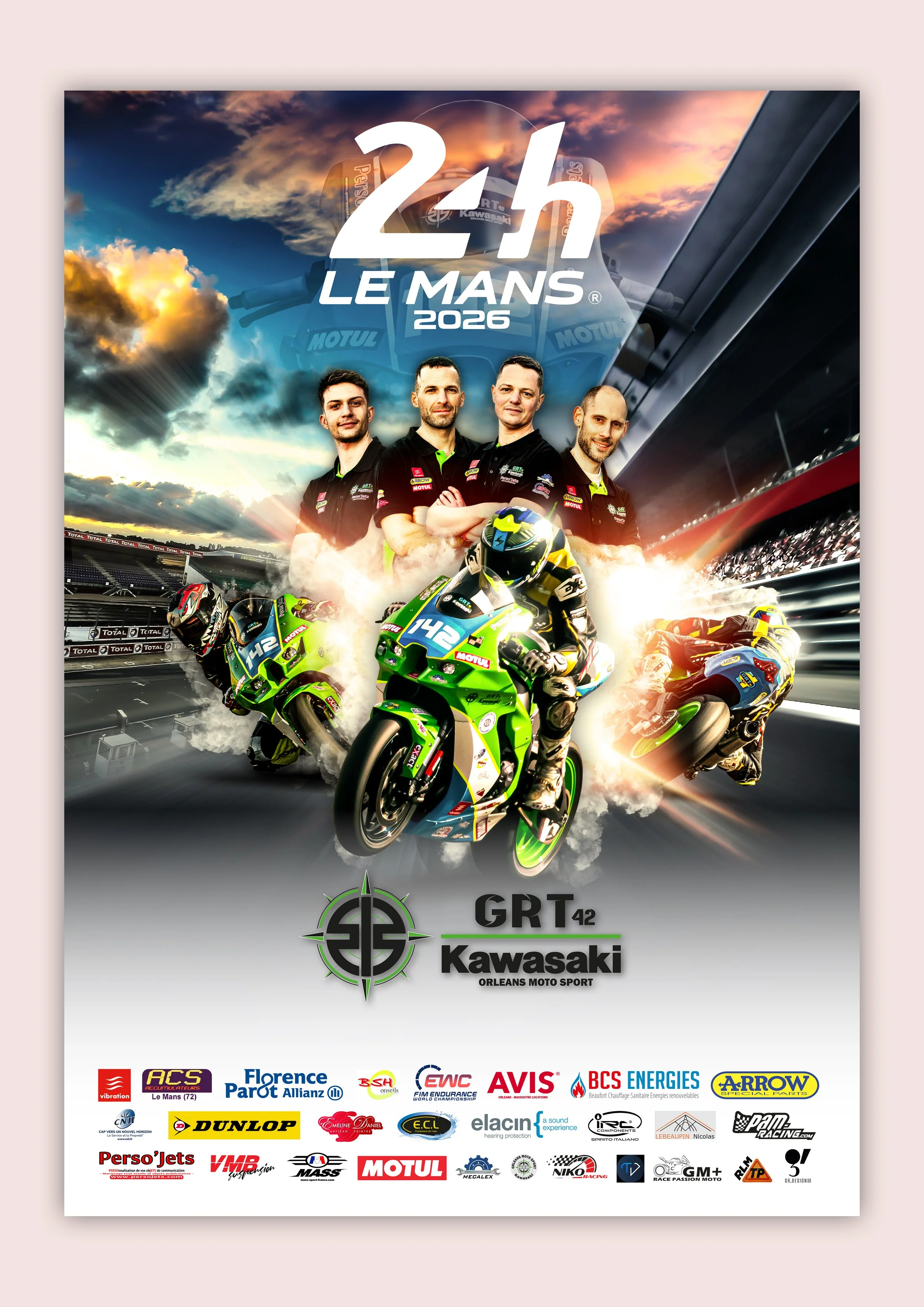 Affiche dédicace 24 H du Mans moto